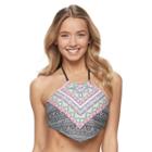 Mix And Match Geometric Halter Bikini Top, Size: Small, Ovrfl Oth