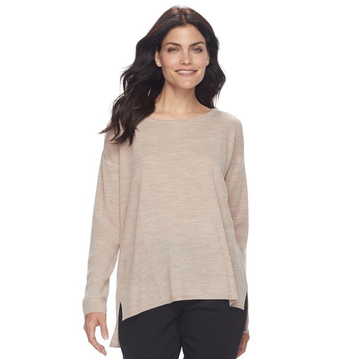 Women's Napa Valley Textured Rib Sweater, Size: Large, White