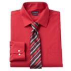 Men's Croft & Barrow&reg; Slim-fit Stretch-collar Dress Shirt And Patterned Tie, Size: 2x-34/35, Red