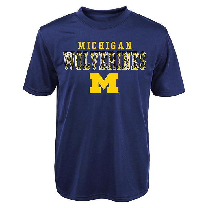 Boys 8-20 Michigan Wolverines Fulcrum Performance Tee, Size: S(8), Blue