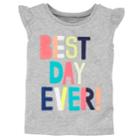 Girls 4-8 Carter's Best Day Ever Applique Tee, Size: 6-6x, Grey