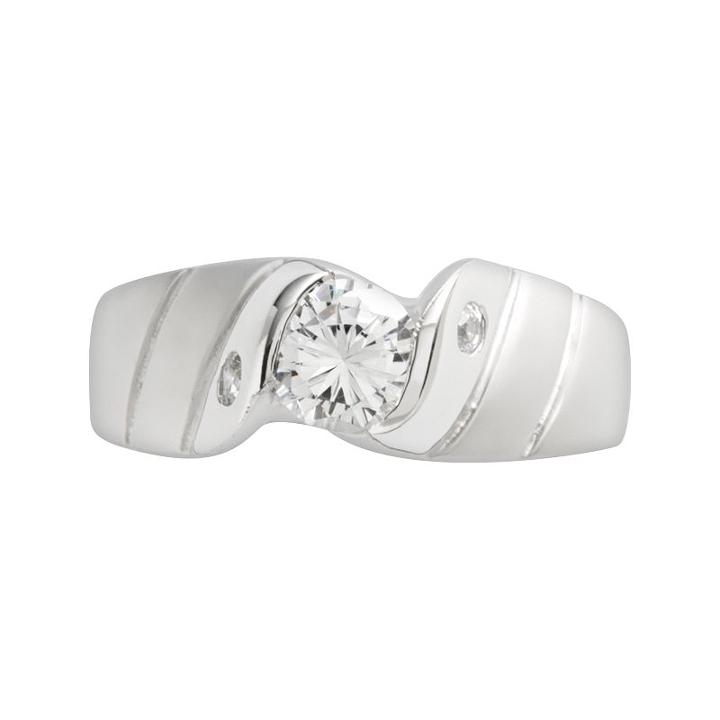 Sterling Silver Cubic Zirconia Twist Ring, Women's, Size: 9, White