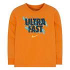 Boys 4-7 Nike Ultra Fast Long Sleeve Graphic Tee, Size: 7, Brt Orange