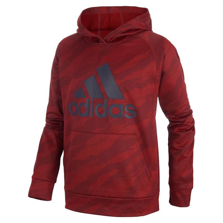 Boys 8-20 Adidas Moto Camo Pull-over Hoodie, Size: Medium, Red