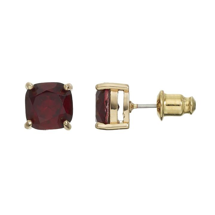 Lc Lauren Conrad Red Square Stud Earrings, Women's