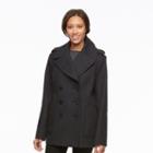 Women's Croft & Barrow&reg; Double-breasted Wool Blend Peacoat, Size: Xl, Med Grey