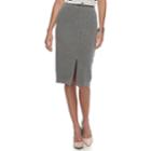 Women's Jennifer Lopez Ponte Pencil Skirt, Size: Xl, Dark Grey