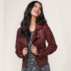 Lc Lauren Conrad Runway Collection Moto Jacket - Women's, Size: 14, Dark Pink
