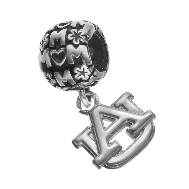 Dayna U Sterling Silver Auburn Tigers Team Logo Mom Charm, Women's, Grey