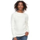 Women's Croft & Barrow&reg; Cable-knit Boatneck Sweater, Size: Large, White