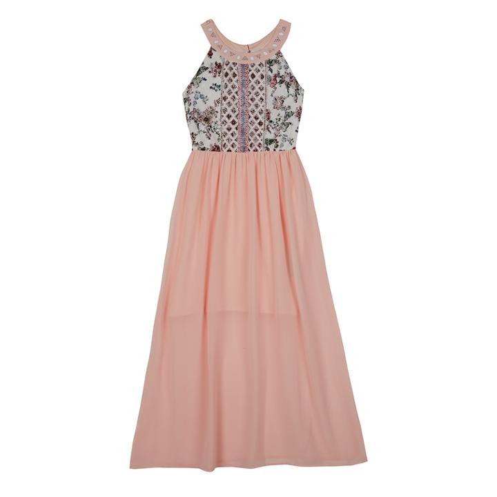 Girls 7-16 Iz Amy Byer Sleeveless Floral Bodice Maxi Dress, Size: 7, Light Pink