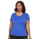 Plus Size Nike Miler Dri-fit Short Sleeve Top, Women's, Size: 1xl, Med Blue