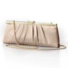 Gunne Sax By Jessica Mcclintock Pleated Satin Convertible Clutch, Women's, Beig/green (beig/khaki)