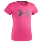 Girls 4-6x Under Armour Pink Grid Logo Graphic Tee, Girl's, Size: 4, Med Pink