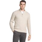 Men's Izod Regular-fit Cable Knit Quarter-zip Sweater, Size: Medium, Med Beige
