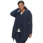 Plus Size Sonoma Goods For Life&trade; Fringe Chevron Cardigan Sweater, Women's, Size: 1xl, Dark Blue