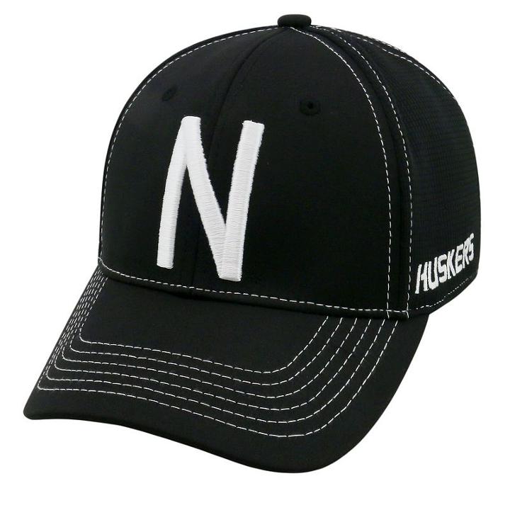 Adult Top Of The World Nebraska Cornhuskers Dynamic Performance One-fit Cap, Men's, Black