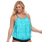 Plus Size Free Country 2-in-1 Blouson Tankini Top, Women's, Size: 1xl, Blue Other