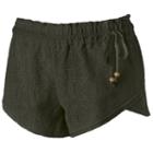Rewind, Juniors' Envelope-hem Lace Shortie Shorts, Girl's, Size: Large, Med Green