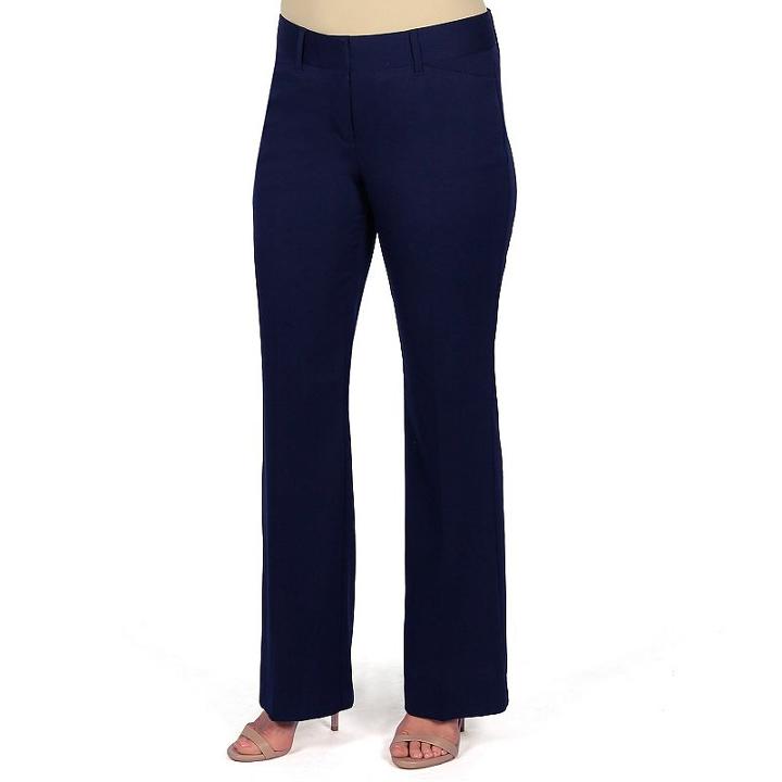 Women's Harve Benard Straight-leg Dress Pants, Size: 6, Dark Blue