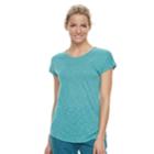 Women's Tek Gear&reg; Crisscross Open Back Tee, Size: Small, Turquoise/blue (turq/aqua)