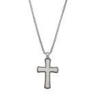 Lynx Men's Stainless Steel Cross Pendant Necklace, Silver