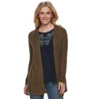 Women's Sonoma Goods For Life&trade; Sparkle Cable Knit Cardigan, Size: Xl, Dark Green