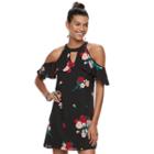 Juniors' Candie's&reg; Flutter Cold-shoulder Dress, Teens, Size: Medium, Black