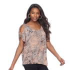 Women's Juicy Couture Print Cold-shoulder Top, Size: Small, Grey