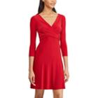 Women's Chaps Crossover Fit & Flare Dress, Size: Medium, Red