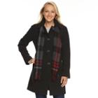 Women's Towne By London Fog Wool Blend Coat, Size: Medium, Med Grey