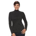 Women's Croft & Barrow&reg; Long Sleeve Mockneck Top, Size: Xl, Black