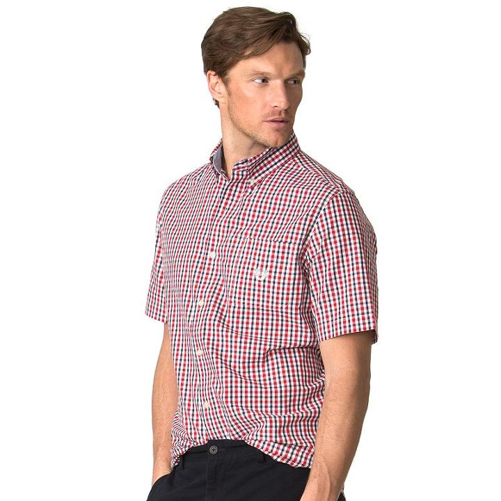 Men's Chaps Classic-fit Plaid Easy-care Button-down Shirt, Size: Xl, Red