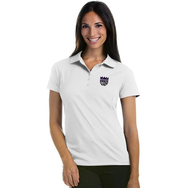 Women's Antigua Sacramento Kings Pique Xtra-lite Polo, Size: Medium, White