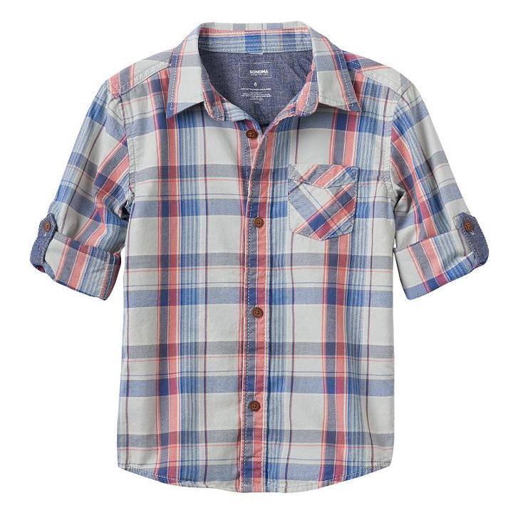 Boys 4-7 Sonoma Goods For Life&trade; Plaid Shirt, Boy's, Size: 6, Silver