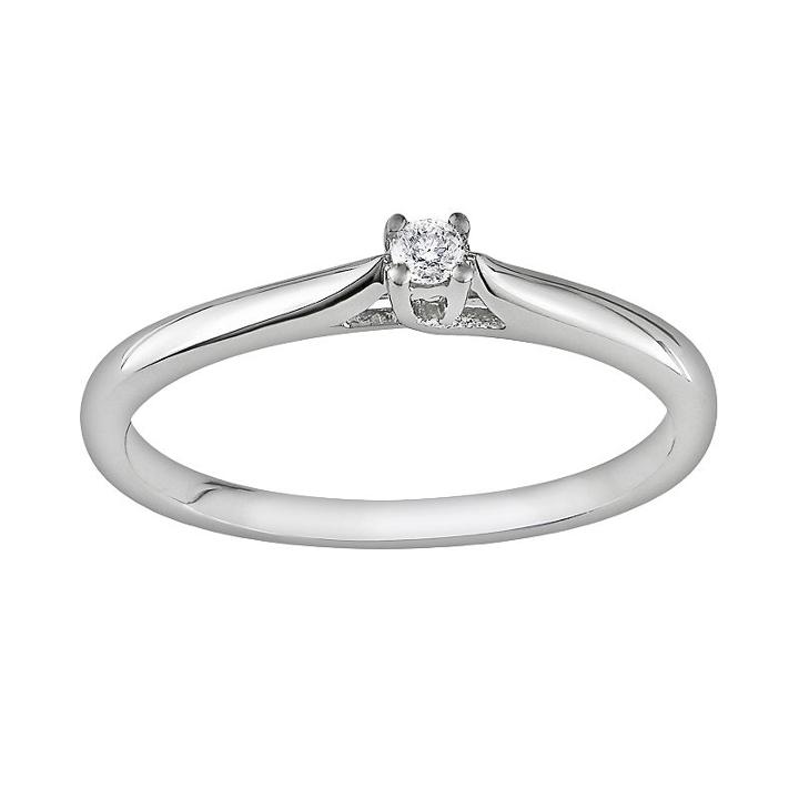 Sterling Silver Diamond Accent Solitaire Ring, Women's, Size: 7, White