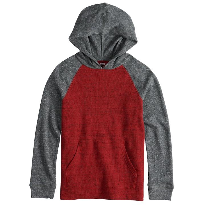 Boys 8-20 Urban Pipeline&reg; Raglan Hooded Tee, Size: Medium, Red
