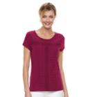 Women's Croft & Barrow&reg; Eyelet Tee, Size: Xl, Dark Pink