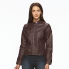 Women's Apt. 9&reg; Faux-leather Jacket, Size: Large, Brown