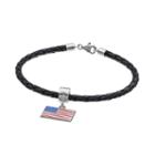 Logoart Sterling Silver American Flag Charm Bracelet, Adult Unisex, Size: 7.5, Multicolor