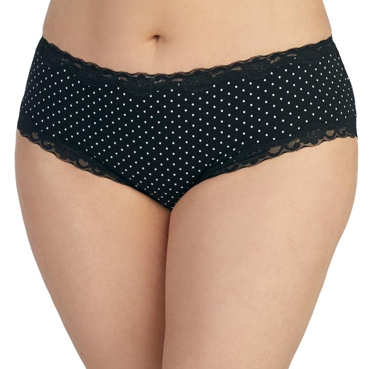 Juniors' Plus Size Saint Eve Lace Trim Hipster, Size: 3xl, Oxford