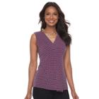 Women's Dana Buchman Pleated V-neck Tank, Size: Xs, Med Purple