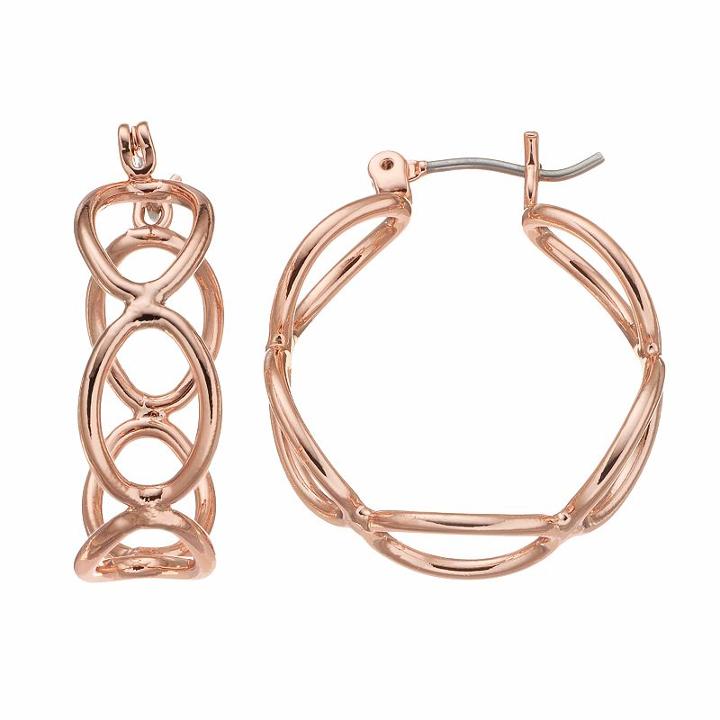 Apt. 9&reg; Nickel Free Infinity Hoop Earrings, Women's, Pink