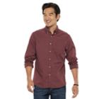 Men's Sonoma Goods For Life&trade; Modern-fit Long Sleeve Solid Poplin Button-down Shirt, Size: Xl, Red
