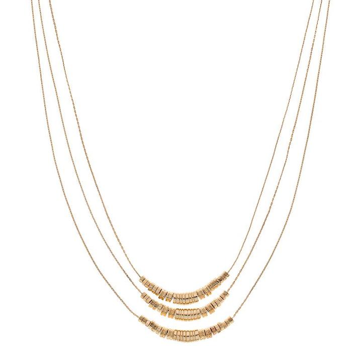Dana Buchman Long Hexagonal Bead Layered Necklace, Women's, Gold