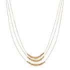 Dana Buchman Long Hexagonal Bead Layered Necklace, Women's, Gold