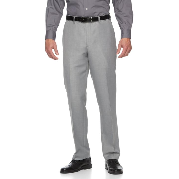 Men's Croft & Barrow&reg; Classic-fit Flat-front Dress Pants, Size: 29x30, Med Grey