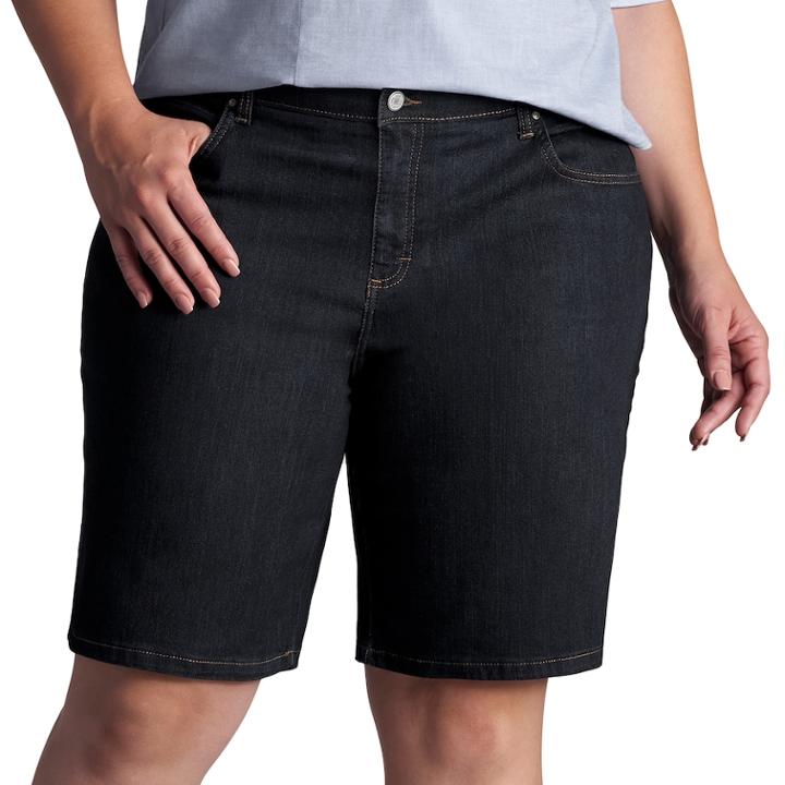 Plus Size Lee Relaxed Fit Bermuda Shorts, Women's, Size: 16 - Regular, Dark Blue