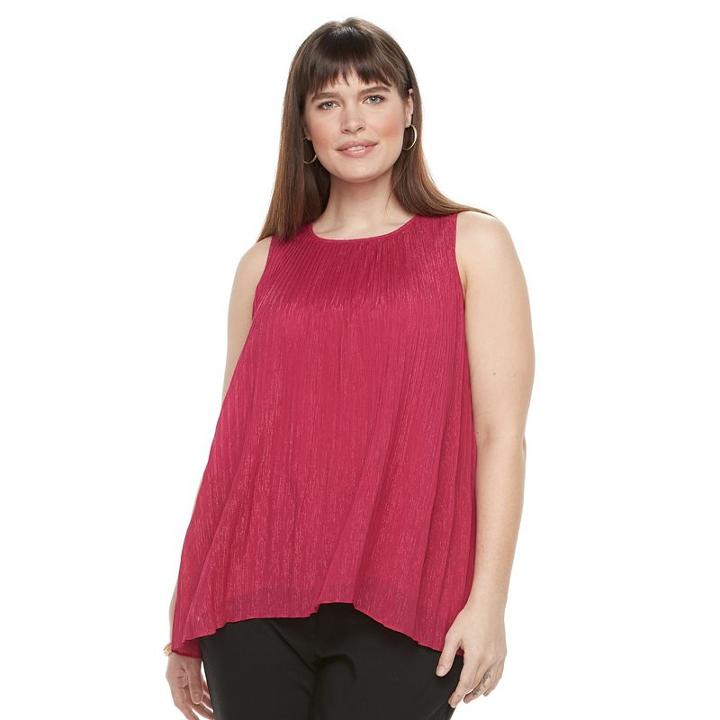 Plus Size Apt. 9&reg; Accordion-pleat Trapeze Tank, Women's, Size: 4xl, Pink