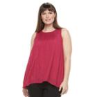 Plus Size Apt. 9&reg; Accordion-pleat Trapeze Tank, Women's, Size: 4xl, Pink